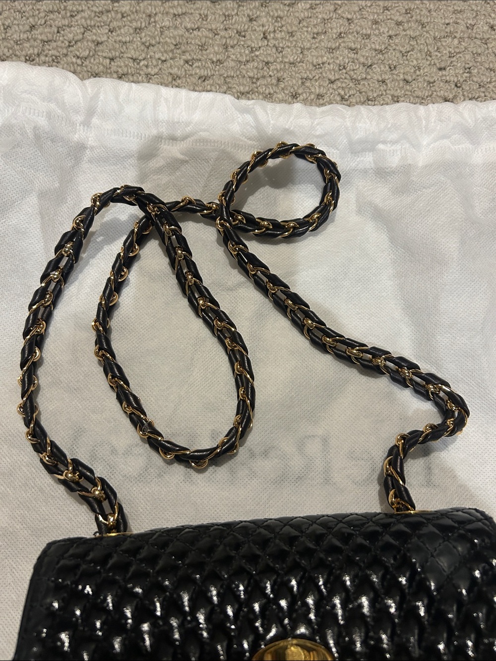 Bally Classic Black Quilted Crossbody Bag with Gold Hardware - Picture 3 of 10